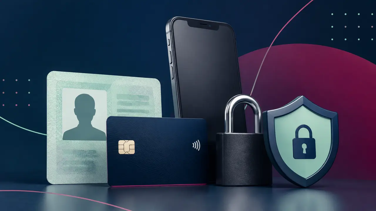 Phone, payment card and security symbols representing online casino deposit controls.